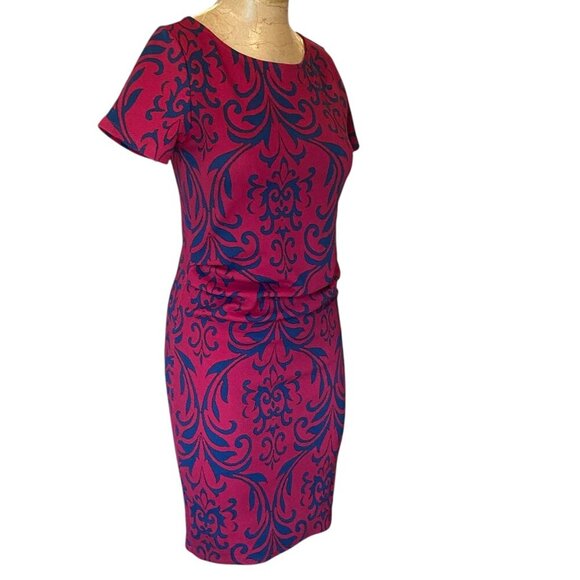 PinkBlush Fitted Maternity Short Sleeve Dress S Burgundy #287K - Picture 3 of 8
